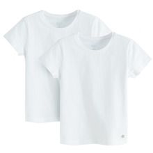 Cool Club, Tricouri albe pentru fete, imprimeu steluta, set 2 buc.