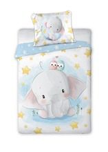 Elefant, set lenjerie de pat single, 100-135 cm