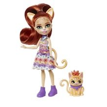 Enchantimals, Tarla Orange Cat & Cuddler, set papusa si figurina