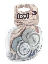 LOVI, Suzeta dinamica silicon Botanic, baiat, 3-6 m, 2 buc