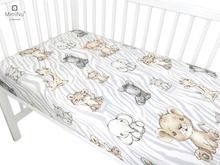 MimiNu, Safari Natural, cearceaf din bumbac cu elastic, 60-120 cm