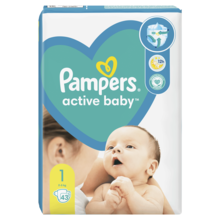 Pampers Active Baby, scutece marimea 1, 2-5 kg, 43 buc.