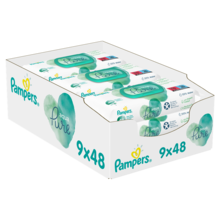 Pampers Aqua Pure, servetele umede, 9 pachete de 48 servetele, 432 buc.