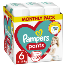 Pampers Pants, scutece-chilotel marimea 6, 14-19 kg, 132 buc.