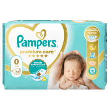 Pampers Premium Care, scutece marimea 0, < 3 kg, 30 buc.