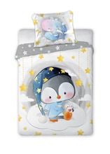 Pinguin, set lenjerie de pat single, 100-135 cm