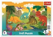 Trefl, Frame, Dinozauri, puzzle, 15 piese