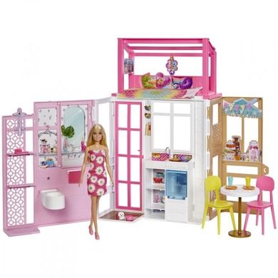 Barbie, Casa compacta, set de joaca cu papusa