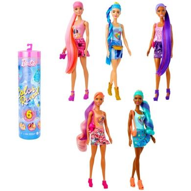 Barbie, Color Reveal, Denim Total, papusa surpriza si accesorii, 1 buc.