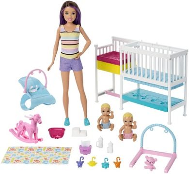 Barbie, Skipper, set de joaca cu papusa, figurine si accesorii