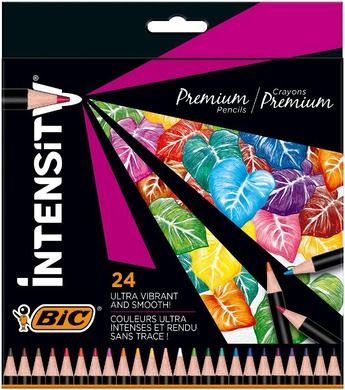 Bic, Intensity Premium, creioane colorate, 24 culoare