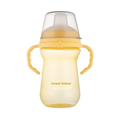 Canpol babies, FirstCup, canita anti-varsare cu duza din silicon, galben, 250 ml