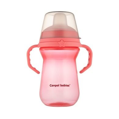 Canpol babies, FirstCup, canita anti-varsare cu duza din silicon, roz, 250 ml