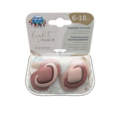 Canpol babies, Pure, suzeta din silicon, simetrica, 6-18m, 2 buc., roz
