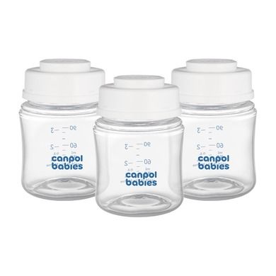 Canpol babies, set de sticle pentru stocarea laptelui matern si hranei, 120 ml, 3 buc.