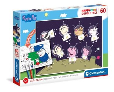 Clementoni, HappyColor, Peppa Pig, puzzle, 60 piese