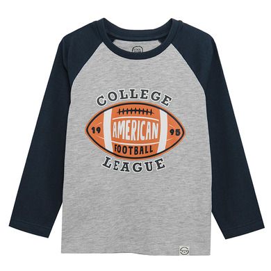 Cool Club, Bluza cu maneca lunga pentru baieti, bleumarin-gri, imprimeu College league