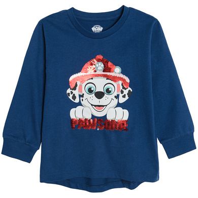 Cool Club, Bluza cu maneca lunga pentru baieti, bleumarin, imprimeu Marshall, Patrula Catelusilor