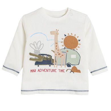 Cool Club, Bluza cu maneca lunga pentru baieti, ecru, imprimeu Mini adventure time