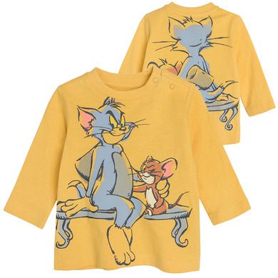 Cool Club, Bluza cu maneca lunga pentru baieti, galben, imprimeu Tom & Jerry