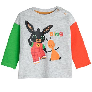 Cool Club, Bluza cu maneca lunga pentru baieti, gri melanj, imprimeu Bing