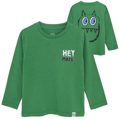 Cool Club, Bluza cu maneca lunga pentru baieti, verde, imprimeu Hey mate
