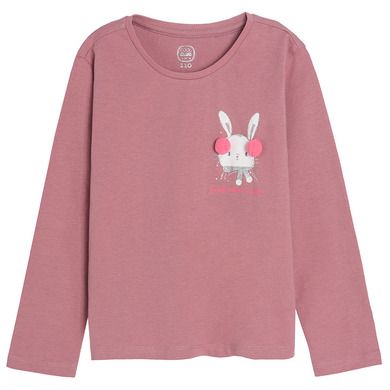 Cool Club, Bluza cu maneca lunga pentru fete, roz, imprimeu Winter bunny