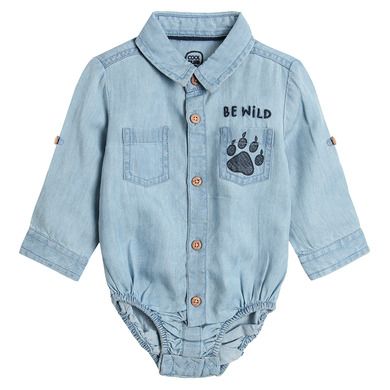 Cool Club, Body cu maneca lunga pentru baieti, denim, imprimeu Be wild