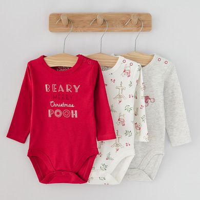 Cool Club, Body cu maneca lunga pentru baieti, mix, imprimeu Winnie the Pooh, set 3 buc.