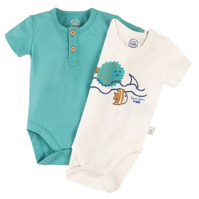 Cool Club, Body cu maneca scurta pentru baieti, alb, bleumarin, set, 2 buc.