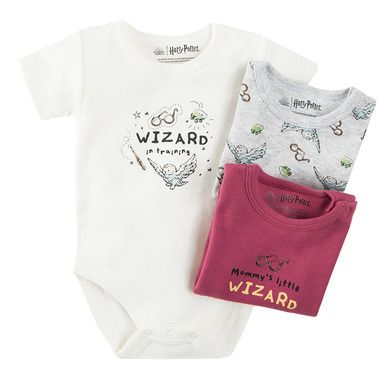 Cool Club, Body cu maneca scurta pentru bebelusi, mix de culori, imprimeu Harry Potter, set 3 buc.
