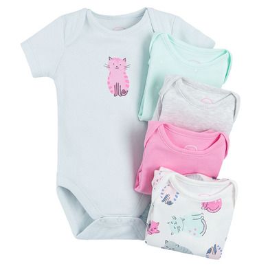 Cool Club, Body cu maneca scurta pentru fete, mix, set, 5 buc.