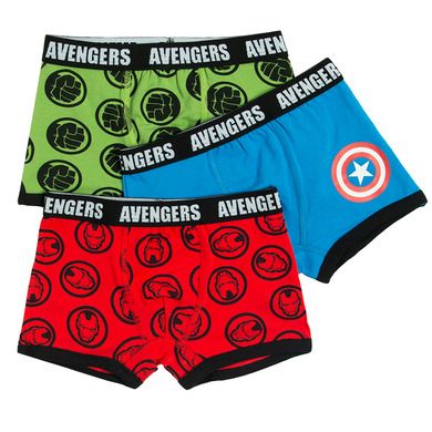 Cool Club, Boxeri pentru baieti, rosu, verde, albastru, imprimeu The Avengers, set 3 buc.