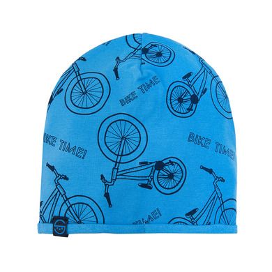 Cool Club, Caciula pentru baieti, albastru, imprimeu biciclete, Bike time!