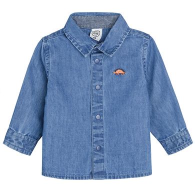 Cool Club, Camasa de blugi cu maneca lunga pentru baieti, denim, imprimeu dinozaur