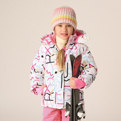 Cool Club, Geaca de schi cu gluga pentru fete, caldurosi, alb