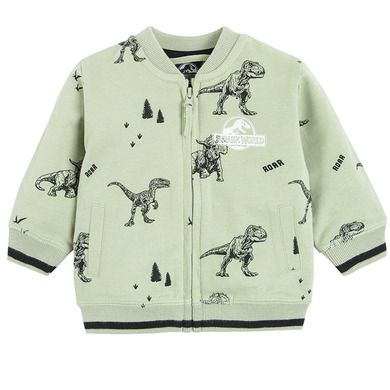 Cool Club, Hanorac cu fermoar pentru baieti, kaki, imprimeu Jurassic World