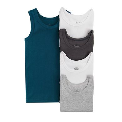 Cool Club, Maiou din bumbac organic pentru baieti, mix de culori, set 5 buc.