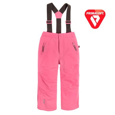Cool Club, Pantaloni de schi cu bretele pentru fete, roz, imprimeu Girls rule