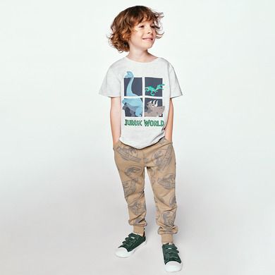 Cool Club, Pantaloni trening pentru baieti, bej, imprimeu Jurassic World