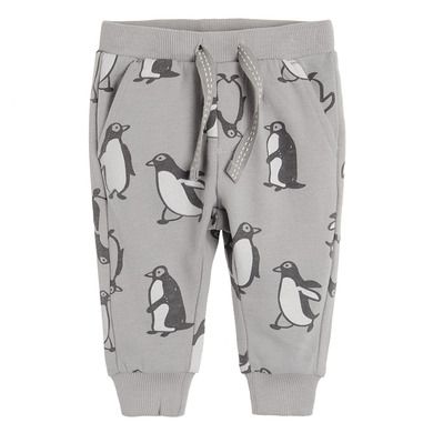 Cool Club, Pantaloni trening pentru baieti, gri, imprimeu pinguini