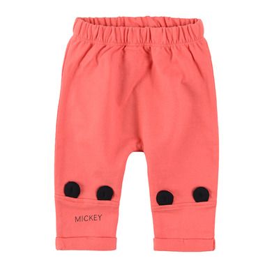 Cool Club, Pantaloni trening pentru baieti, rosu, imprimeu Mickey Mouse