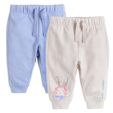 Cool Club, Pantaloni trening pentru fete, bej deschis, violet, set 2 buc.