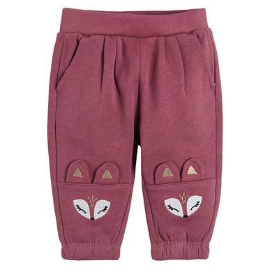 Cool Club, Pantaloni trening pentru fete, bordo, imprimeu vulpite