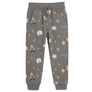 Cool Club, Pantaloni trening pentru fete, gri, imprimeu animale salbatice