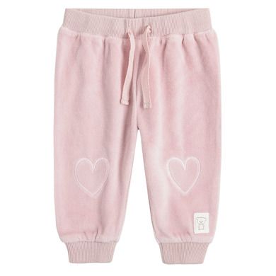 Cool Club, Pantaloni trening pentru fete, velur, roz, imprimeu inimioare