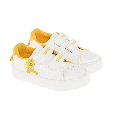 Cool Club, Pantofi sport pentru baieti, alb, imprimeu Looney Tunes