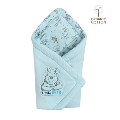 Cool Club, Paturica - sistem de infasat pentru baietei, bumbac organic, albastru deschis, imprimeu Winnie the Pooh