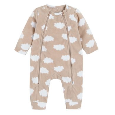 Cool Club, Pijama tip salopeta pentru baieti, bej, imprimeu norisori