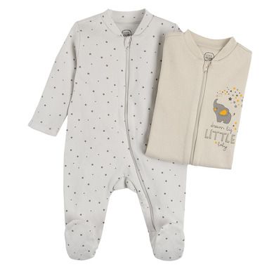 Cool Club, Pijama tip salopeta pentru baieti, gri, bej, set 2 buc.